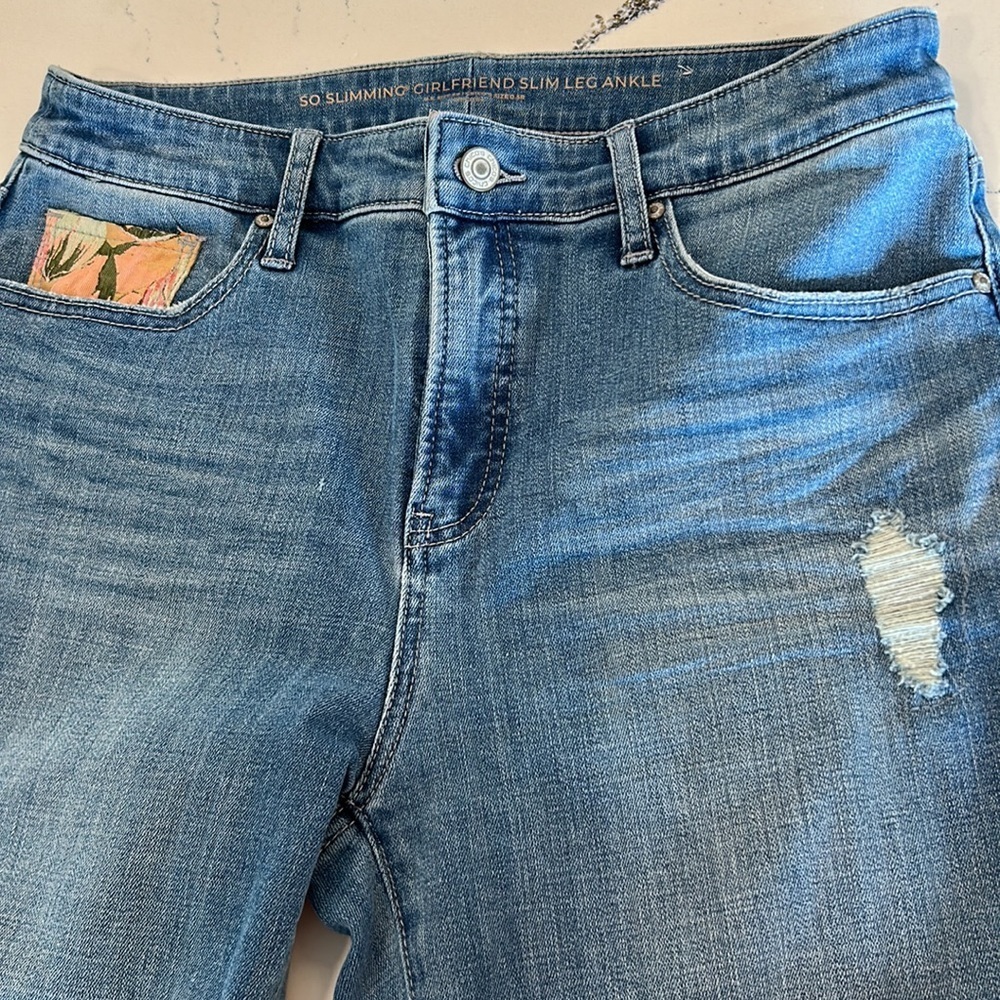 Chico’s Girlfriend Slim Ankle Patchwork Pocket An… - image 3